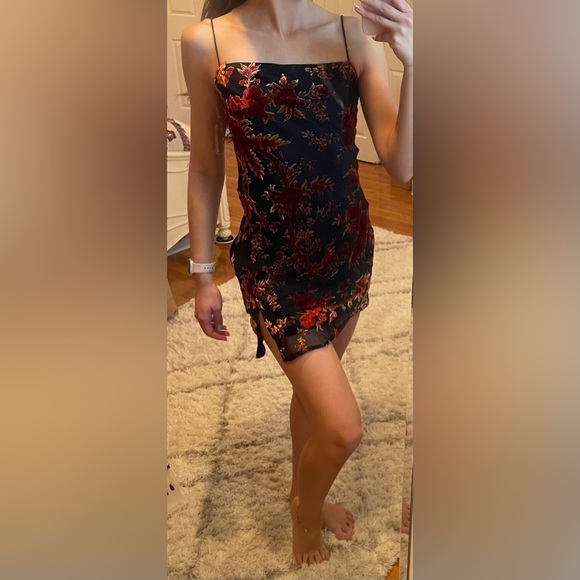 Super Bloom Velvet Mini Dress - Picture 2 of 4